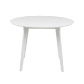 Masa de dining alba din MDF lacuit Ø105 cm Roxby Actona